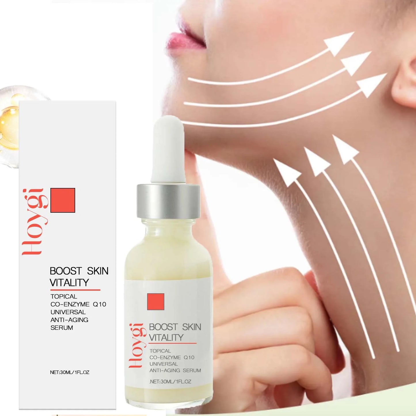 Face &amp; Neck Firming Serum Deep Nourish Fade Fine Lines Lifting Tighten Skin Topical Co-Enzyme Q10 Universal Anti-Aging Serum