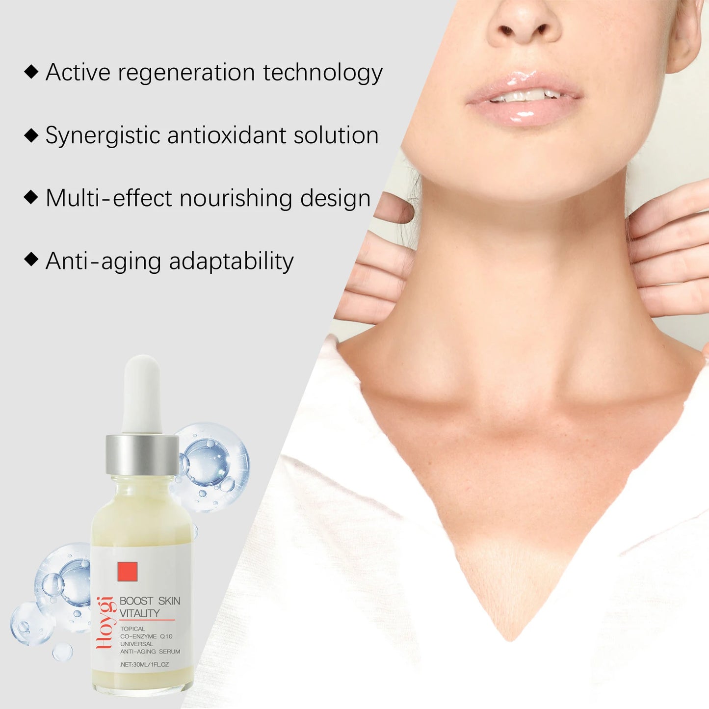 Face &amp; Neck Firming Serum Deep Nourish Fade Fine Lines Lifting Tighten Skin Topical Co-Enzyme Q10 Universal Anti-Aging Serum