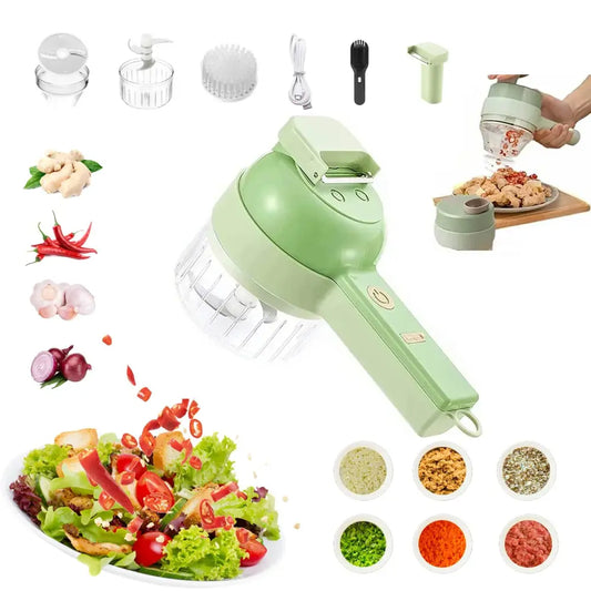 🎁 Hot Sale 49% OFF 🔥 4 in 1 Cordless Handheld Food Processor – Slice, Chop & Prep Vegetables in Seconds
