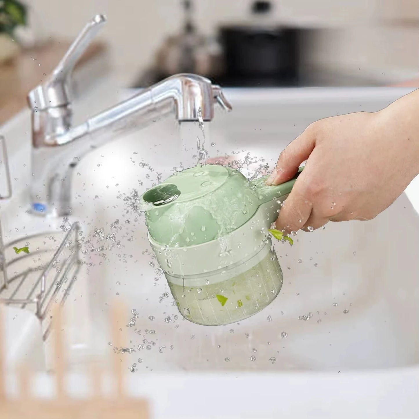 🎁 Hot Sale 49% OFF 🔥 4 in 1 Cordless Handheld Food Processor – Slice, Chop & Prep Vegetables in Seconds