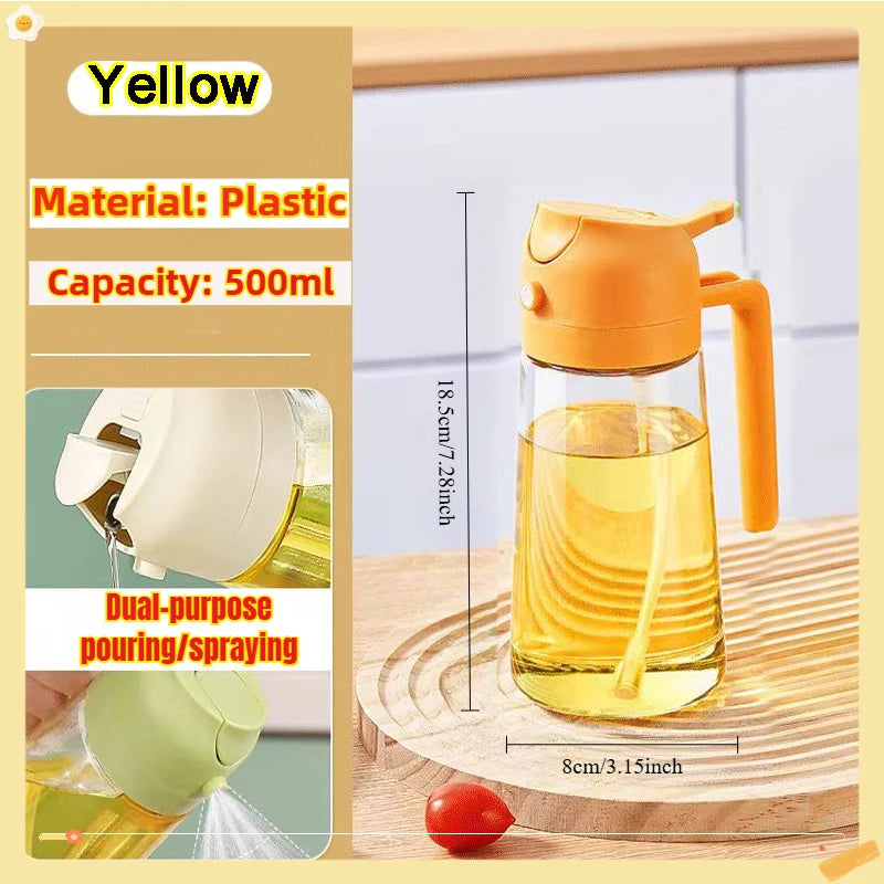 200/300/500ml Oil Spray Bottle BBQ Cooking Olive Oil Sprayer Plastic Baking Oil Spray Empty Bottle Vinegar Bottle Or  Oil brush